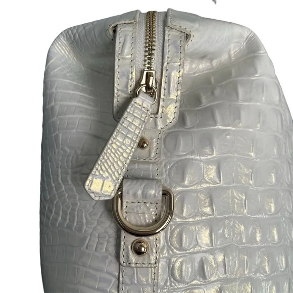 Brahmin Duxbury Weekender Duffel Bag Shell White Melbourne Travel Tote - Picture 10 of 15